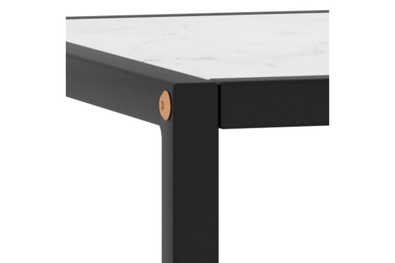 tebord 90x90x50 cm marmorglas hvid - Sort - Møbler - Borde - Sofabord
