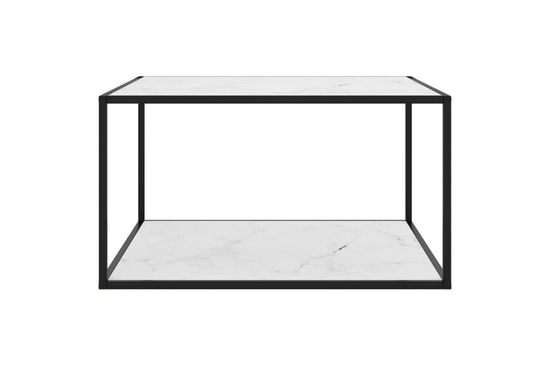 tebord 90x90x50 cm marmorglas hvid - Sort - Møbler - Borde - Sofabord