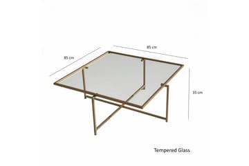 Telence Sofabord 85x35x85 cm - Guld - Møbler - Borde - Sofabord