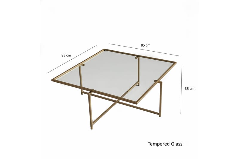 Telence Sofabord 85x35x85 cm - Guld - Møbler - Borde - Sofabord