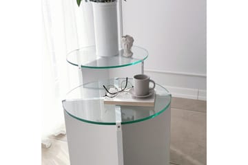 Teratio Indskudsbord 60x40x60 cm Rundt - Hvid - Møbler - Borde - Sofabord