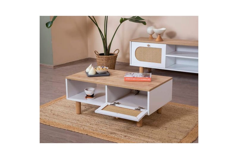 Sofabord Terra Hvid / Eg - Hvid - Møbler - Borde - Sofabord