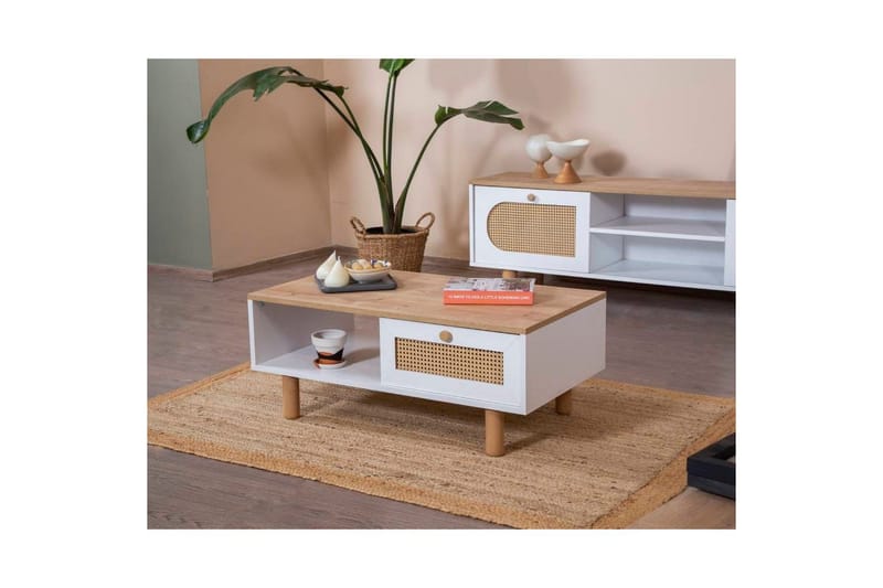 Sofabord Terra Hvid / Eg - Hvid - Møbler - Borde - Sofabord
