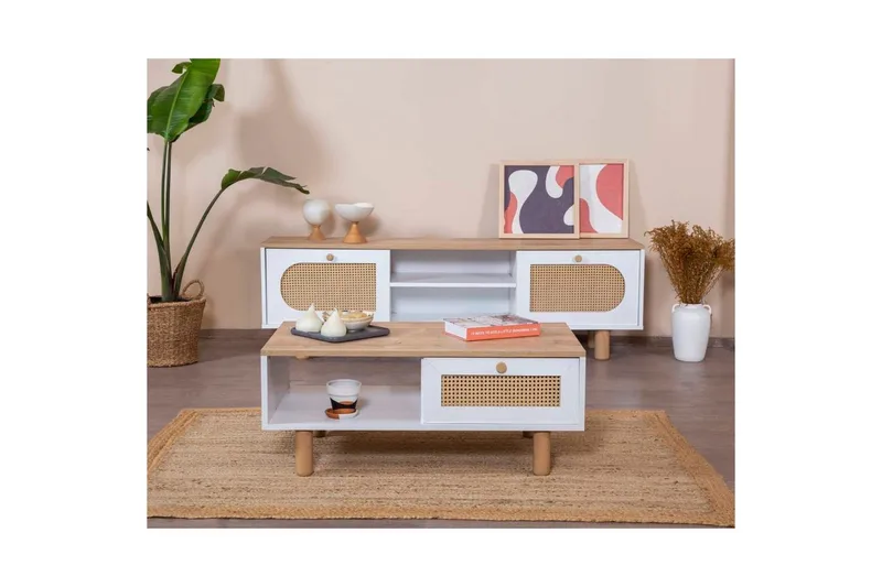 Sofabord Terra Hvid / Eg - Hvid - Møbler - Borde - Sofabord