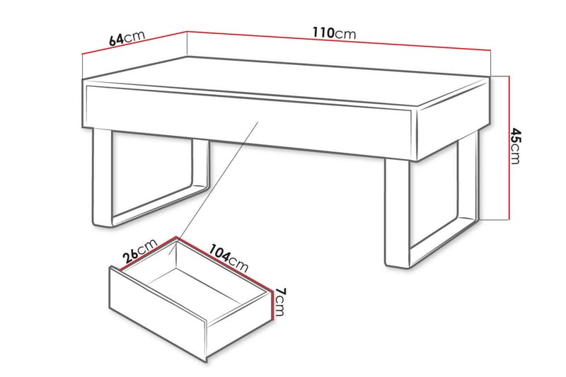 Tessan Sofabord 110 cm - Sort - Sofabord