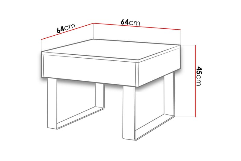 Tessan Sofabord Lille 64 cm med Opbevaring Skuffe - Hvid - Sofabord