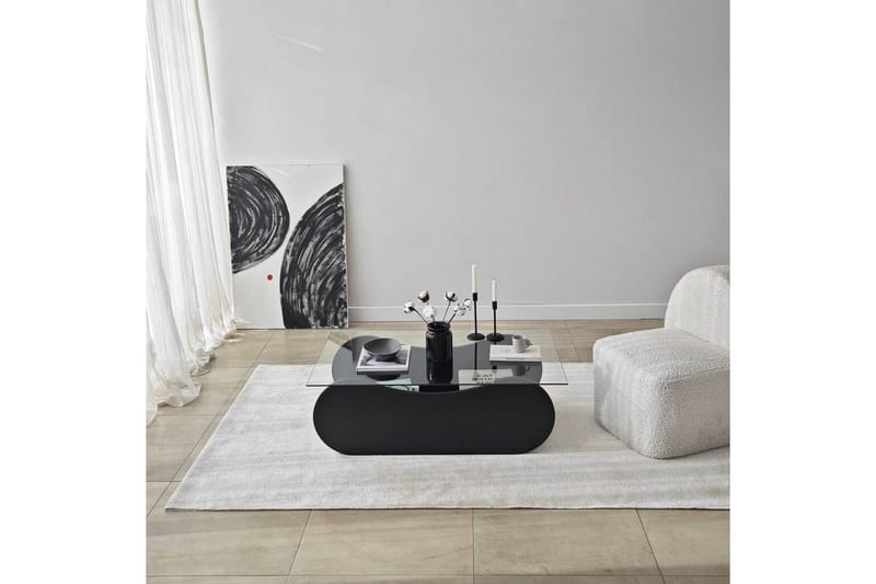 Sofabord Tevrin Sort / Transparent - Sort / Transparent - Møbler - Borde - Sofabord