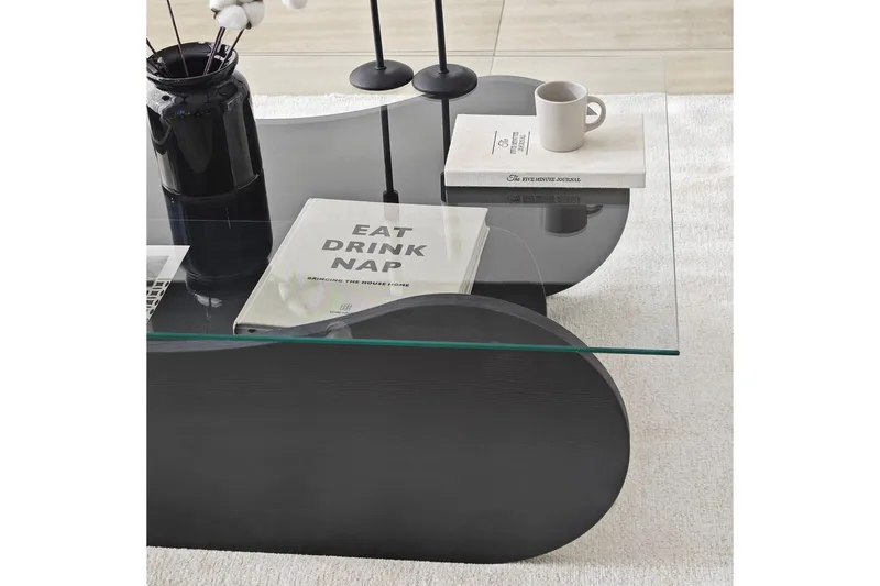 Sofabord Tevrin Sort / Transparent - Sort / Transparent - Møbler - Borde - Sofabord