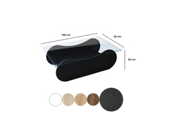 Sofabord Tevrin Sort / Transparent - Sort / Transparent - Møbler - Borde - Sofabord