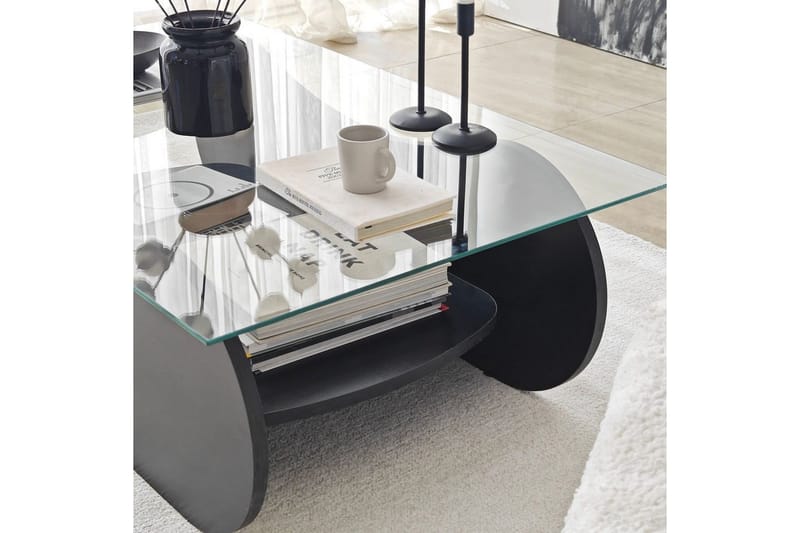 Sofabord Tevrin Sort / Transparent - Sort / Transparent - Møbler - Borde - Sofabord