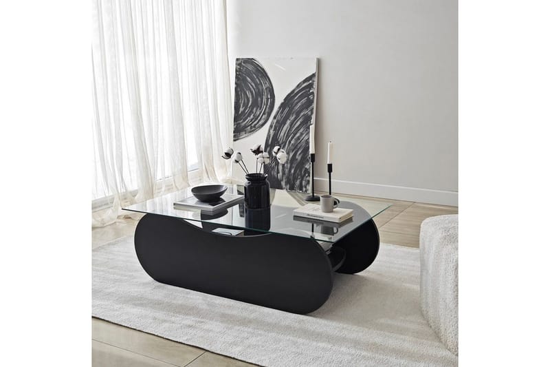 Sofabord Tevrin Sort / Transparent - Sort / Transparent - Møbler - Borde - Sofabord