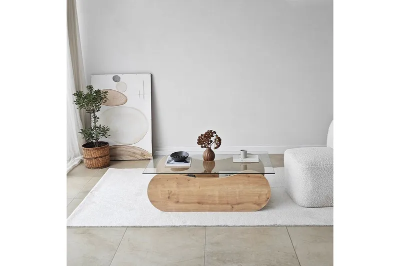 Sofabord Tevrin Sudamal Eg / Gennemsigtig - Sudamal Eg / Gennemsigtig - Møbler - Borde - Sofabord