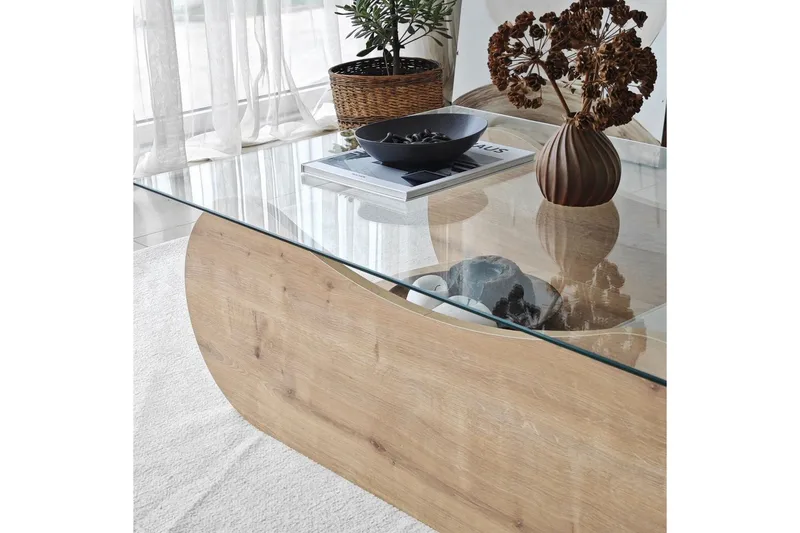 Sofabord Tevrin Sudamal Eg / Gennemsigtig - Sudamal Eg / Gennemsigtig - Møbler - Borde - Sofabord