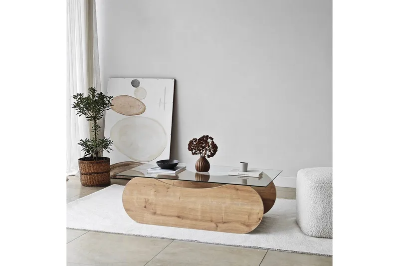 Sofabord Tevrin Sudamal Eg / Gennemsigtig - Sudamal Eg / Gennemsigtig - Møbler - Borde - Sofabord