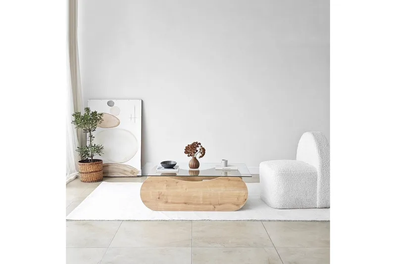 Sofabord Tevrin Sudamal Eg / Gennemsigtig - Sudamal Eg / Gennemsigtig - Møbler - Borde - Sofabord