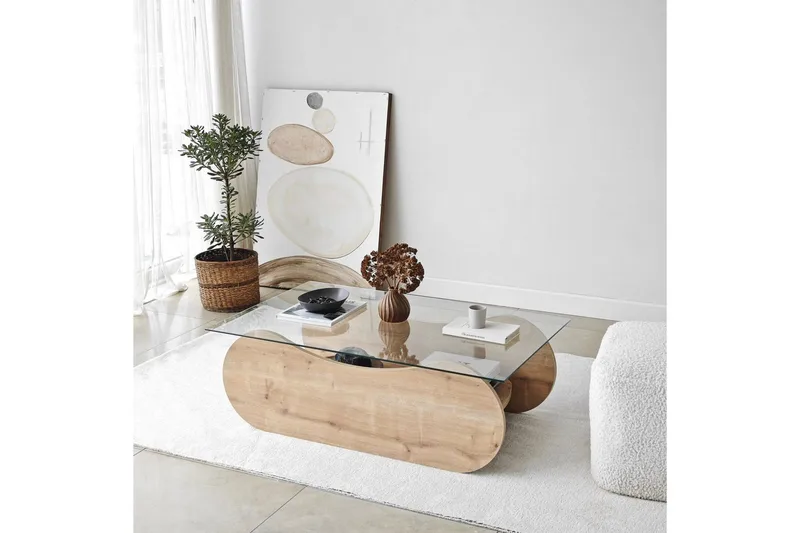 Sofabord Tevrin Sudamal Eg / Gennemsigtig - Sudamal Eg / Gennemsigtig - Møbler - Borde - Sofabord