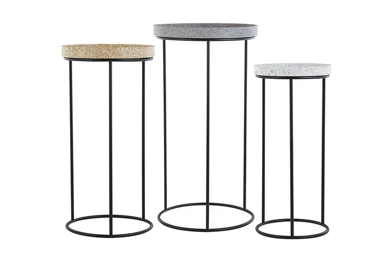 Texon Indskudsbord 36 cm 3stk, Sort