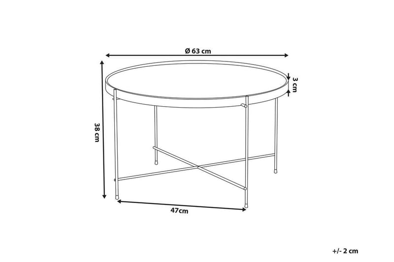 Thore Sofabord 63 cm Rundt - Glas/Sølv - Møbler - Borde - Sofabord