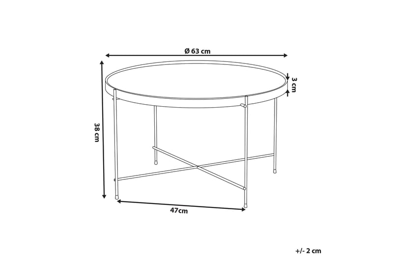 Thore Sofabord 63 cm Rundt - Glas/Sølv - Møbler - Borde - Sofabord