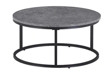 Thyra Sæt med Runde Sofaborde 90 cm 2 borde - Betongrå/Sort - Møbler - Borde - Sofabord