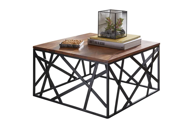 Tijero Sofabord 60 cm, Massivt Træ/Sort