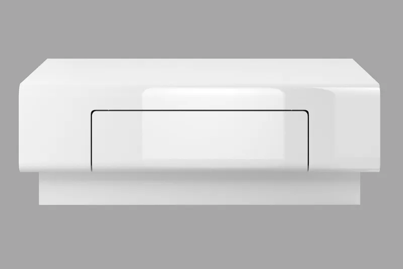 Toreno Sofabord 110 cm med Opbevaring Hylde + Skuffe - Hvid - Møbler - Borde - Sofabord