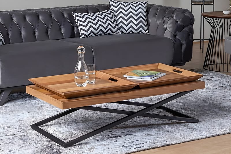 Towly Sofabord 120 cm - Valnød finér - Møbler - Borde - Sofabord