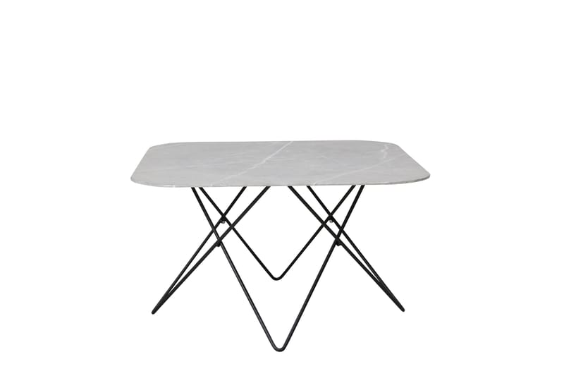 Tristar Sofabord 80 cm Marmor - Marmor/Grå/Sort - Møbler - Borde - Sofabord