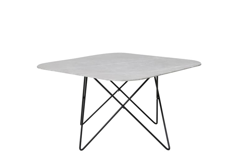Tristar Sofabord 80 cm Marmor - Marmor/Grå/Sort - Møbler - Borde - Sofabord