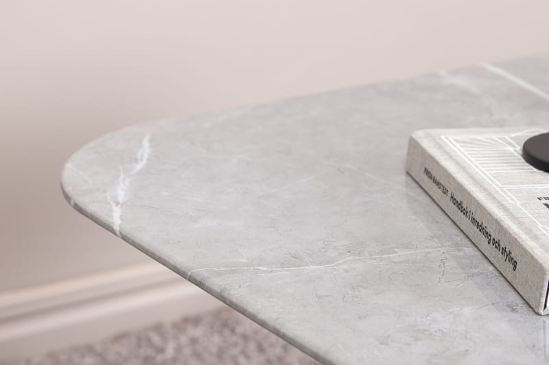 Tristar Sofabord 80 cm Marmor - Marmor/Grå/Sort - Møbler - Borde - Sofabord