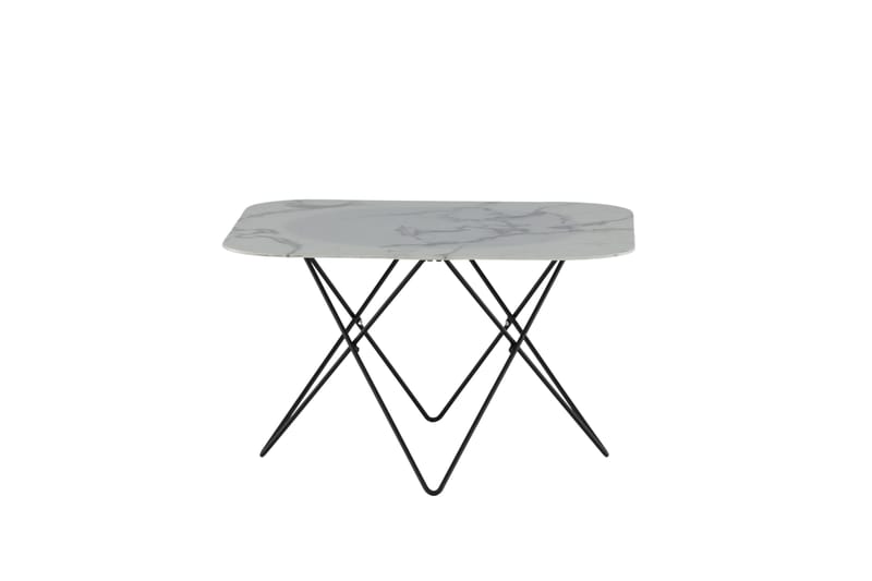Tristar Sofabord 80 cm Marmor - Marmor/Hvid/Sort - Møbler - Borde - Sofabord