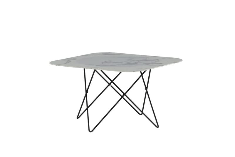Tristar Sofabord 80 cm Marmor - Marmor/Hvid/Sort - Møbler - Borde - Sofabord