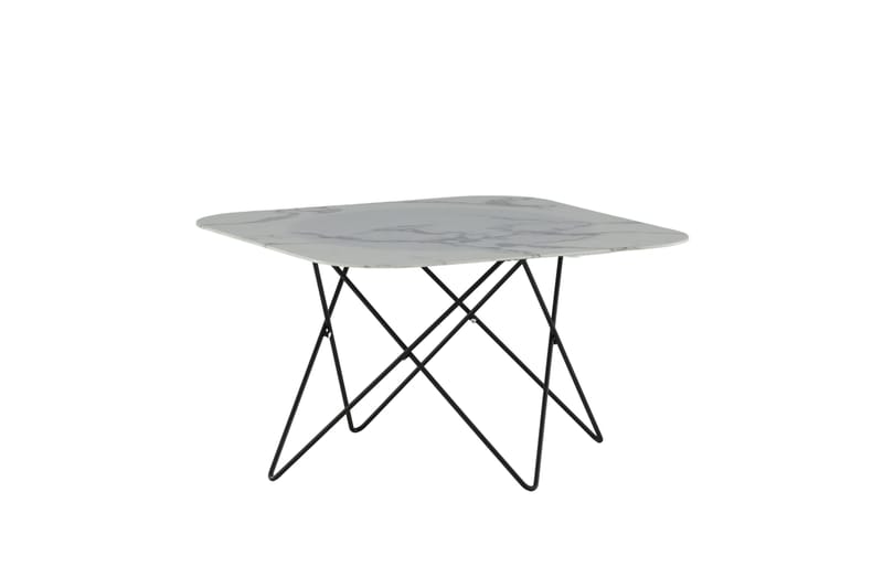 Tristar Sofabord 80 cm Marmor - Marmor/Hvid/Sort - Møbler - Borde - Sofabord