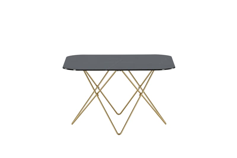 Tristar Sofabord 80 cm Marmor - Marmor/Sort/Messing - Møbler - Borde - Sofabord