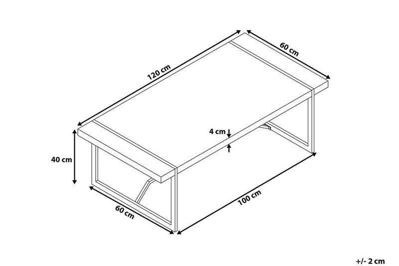 Tulsa sofabord 60 cm - Hvid - Sofabord