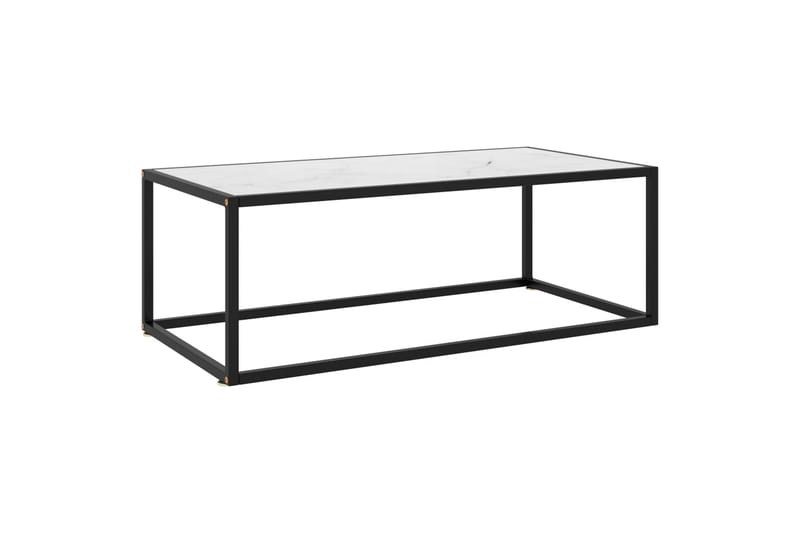 Tv-Bord 100x50x35 cm Hvidt Marmorglas Sort - Sort - Sofabord