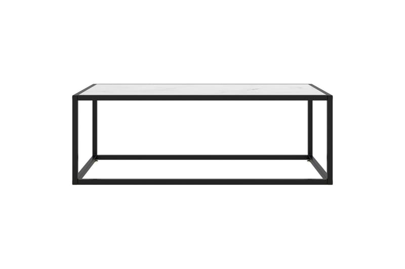 Tv-Bord 100x50x35 cm Hvidt Marmorglas Sort - Sort - Sofabord