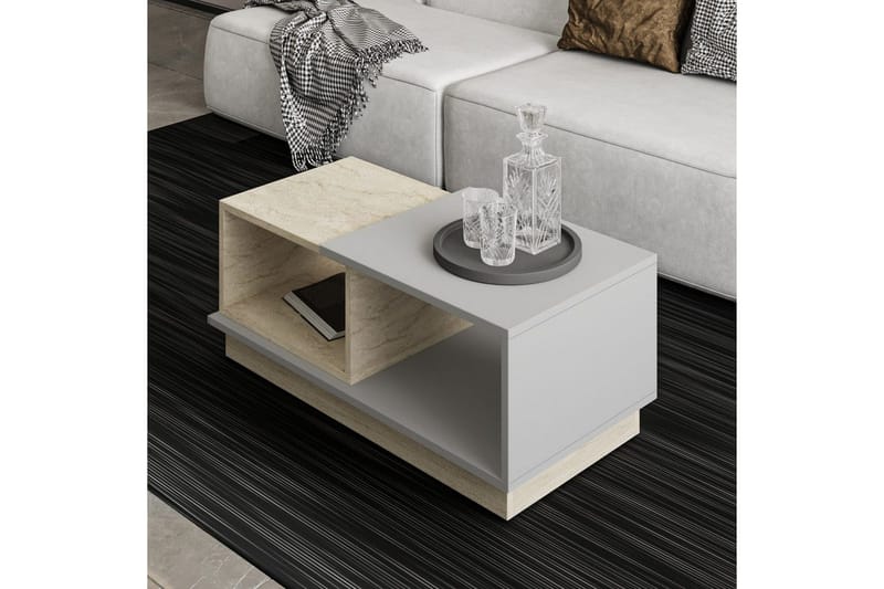 Sofabord Vaelen Travertin / Grå - Travertin / Grå - Møbler - Borde - Sofabord