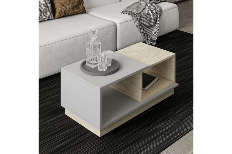 Sofabord Vaelen Travertin / Grå - Travertin / Grå - Møbler - Borde - Sofabord