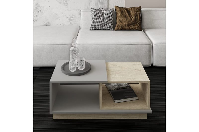 Sofabord Vaelen Travertin / Grå - Travertin / Grå - Møbler - Borde - Sofabord