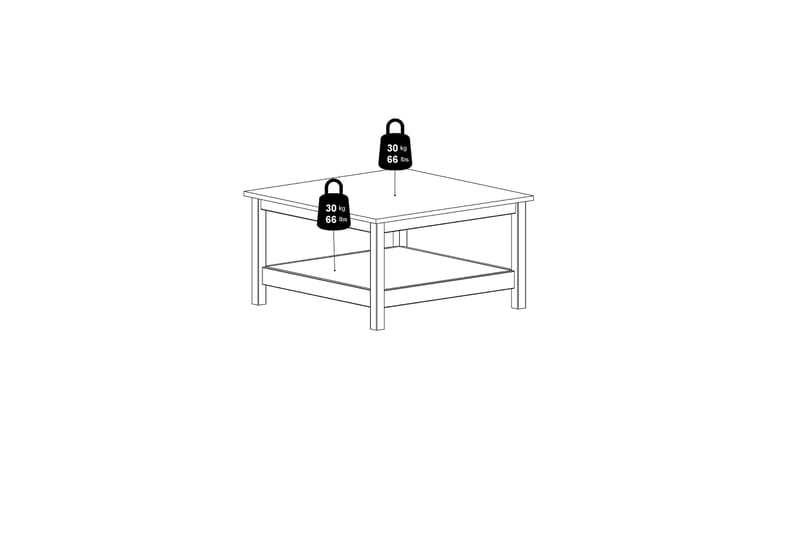 Vallvidera Sofabord 81 cm - Hvid - Møbler - Borde - Sofabord