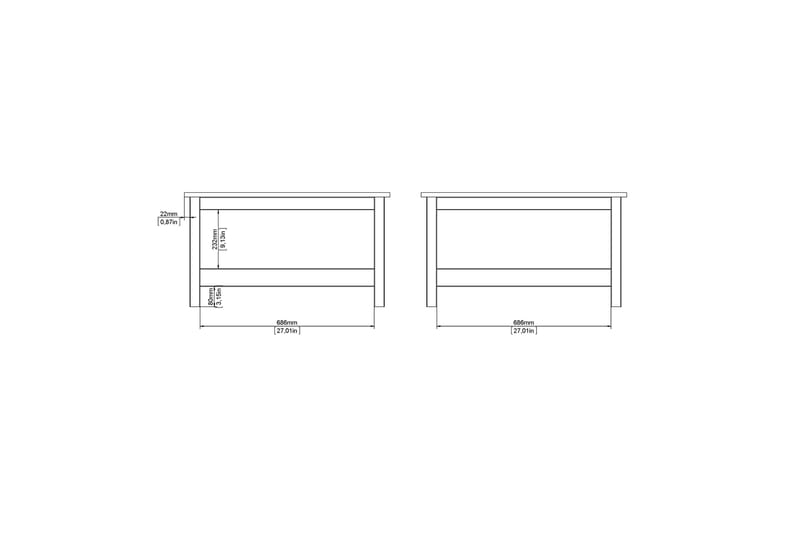 Vallvidera Sofabord 81 cm - Hvid - Møbler - Borde - Sofabord