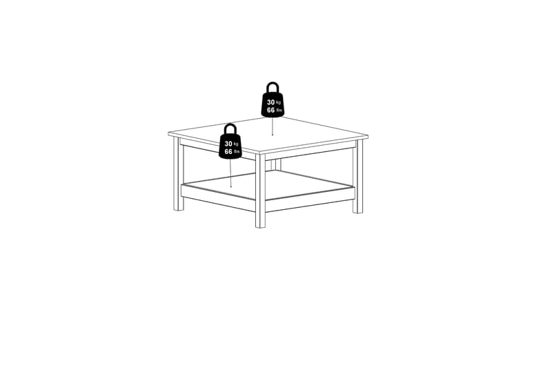 Vallvidera Sofabord 81 cm - Hvid - Møbler - Borde - Sofabord