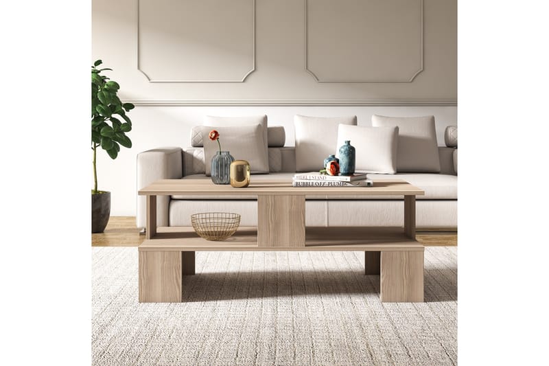 Velenje Sofabord 120 cm - Natur/Mørkebrun - Møbler - Borde - Sofabord