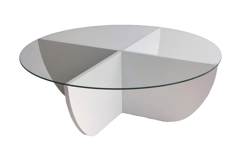 Vellavie Sofabord 90x30x90 cm Rundt - Hvid - Møbler - Borde - Sofabord