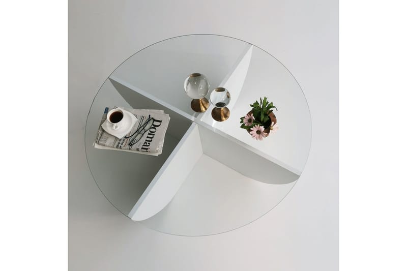 Vellavie Sofabord 90x30x90 cm Rundt - Hvid - Møbler - Borde - Sofabord