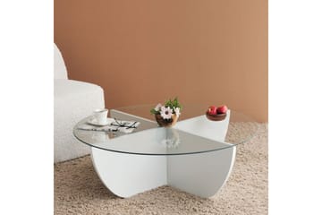 Vellavie Sofabord 90x30x90 cm Rundt - Hvid - Møbler - Borde - Sofabord