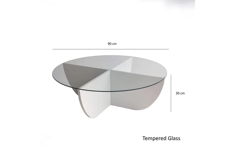 Vellavie Sofabord 90x30x90 cm Rundt - Hvid - Møbler - Borde - Sofabord