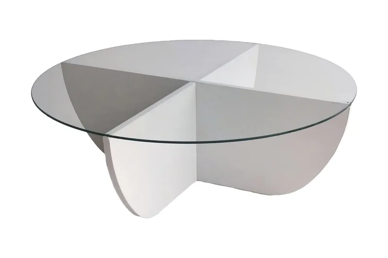 Vellavie Sofabord 90x30x90 cm Rundt, Hvid