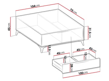 Vemdalen Sofabord 104 cm - Brun med sorte ben - Møbler - Borde - Sofabord